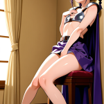 【エロ画像】紫髪ツインおさげ貧乳×オナニー・自慰_AI_アニメエロ画像