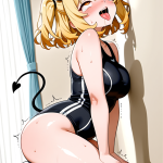 【エロ画像】金髪サイドテール巨乳むっちり×アヘ顔・イキ顔_AI_アニメエロ画像