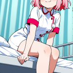 【エロ画像】桜色お団子スレンダー×ナース服_AI_アニメエロ画像