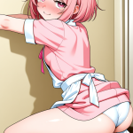 【エロ画像】ピンク髪ショートむっちり×バック・後背位_AI_アニメエロ画像