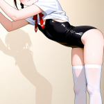 【エロ画像】茶髪三つ編みスレンダー×貧乳・微乳_AI_アニメエロ画像