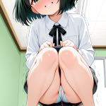 【エロ画像】黒髪ショート小柄ビジネス×バイブ責め_AI_アニメエロ画像