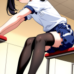 【エロ画像】マゼンタロールツインテール貧乳×体操服・ブルマ_AI_アニメエロ画像