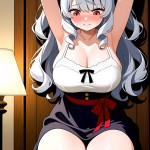 【エロ画像】グレーセミロンググラマラス×手縛り・拘束_AI_アニメエロ画像