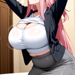 【エロ画像】グラデーションロングむっちり×巨乳・爆乳_AI_アニメエロ画像