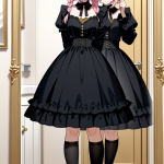 【エロ画像】グラデーションツインおさげスレ×鏡越し_AI_アニメエロ画像