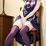 【エロ画像】紫髪サイドテールスレンダー×オナニー・自慰_AI_アニメエロ画像