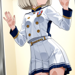 【エロ画像】プラチナボブ幼体型×ガラスおっぱい押し付け_AI_アニメエロ画像