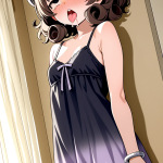 【エロ画像】茶髪セミロング貧乳小柄×アヘ顔・イキ顔_AI_アニメエロ画像