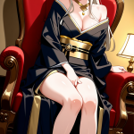 【エロ画像】プラチナ金髪ポニーテールスレン×オナニー・自慰_AI_アニメエロ画像