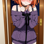 【エロ画像】オレンジ色お団子むっちり×縛り・拘束_AI_アニメエロ画像