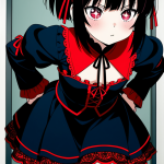 【エロ画像】青髪ポニーテールグラマラス×貧乳・微乳_AI_アニメエロ画像