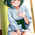 【エロ画像】青髪ボブ巨乳むっちり×オナニー・自慰_AI_アニメエロ画像