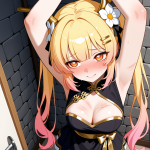 【エロ画像】ピンク金グラデツインテール細身×縛り・拘束_AI_アニメエロ画像