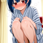【エロ画像】青髪サイドテール高身長スレンダ×美少女エロ_AI_アニメエロ画像
