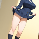 【エロ画像】金髪ショート巨乳眼鏡×バック・後背位_AI_アニメエロ画像