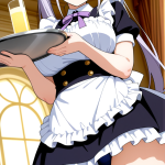 【エロ画像】紫髪ツインテールグラマラス×メイド服_AI_アニメエロ画像