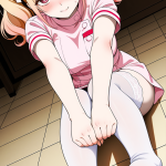 【エロ画像】茶髪ツインテールグラマラス×足コキ_AI_アニメエロ画像