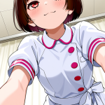【エロ画像】茶髪外ハネボブむっちり小柄×ナース服_AI_アニメエロ画像