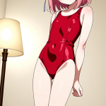 【エロ画像】ピンク髪セミロングむっちり×貧乳・微乳_AI_アニメエロ画像