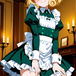 【エロ画像】金髪ボブ長身スレンダー×メイド服_AI_アニメエロ画像