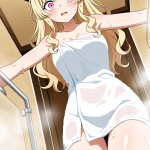 【エロ画像】金髪ハーフアップスレンダー×お風呂・入浴_AI_アニメエロ画像