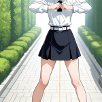 【エロ画像】プラチナショート貧乳小柄×おしっこ・放尿_AI_アニメエロ画像