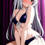 【エロ画像】白髪ロンググラマラス×手縛り・拘束_AI_アニメエロ画像