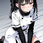 【エロ画像】黒髪セミロング貧乳小柄×ナース服_AI_アニメエロ画像