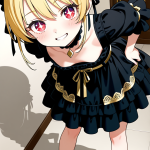 【エロ画像】金髪シニヨン細身ゴシックロリー×貧乳・微乳_AI_アニメエロ画像