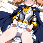 【エロ画像】茶髪ツインテール貧乳×くぱぁ・大開脚_AI_アニメエロ画像