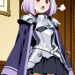 【エロ画像】紫髪アップスタイル貧乳×美少女エロ_AI_アニメエロ画像