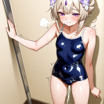 【エロ画像】プラチナ髪アップ細身長身×潮吹き_AI_アニメエロ画像