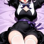 【エロ画像】黒髪ロールツインテール巨乳×アヘ顔・イキ顔_AI_アニメエロ画像