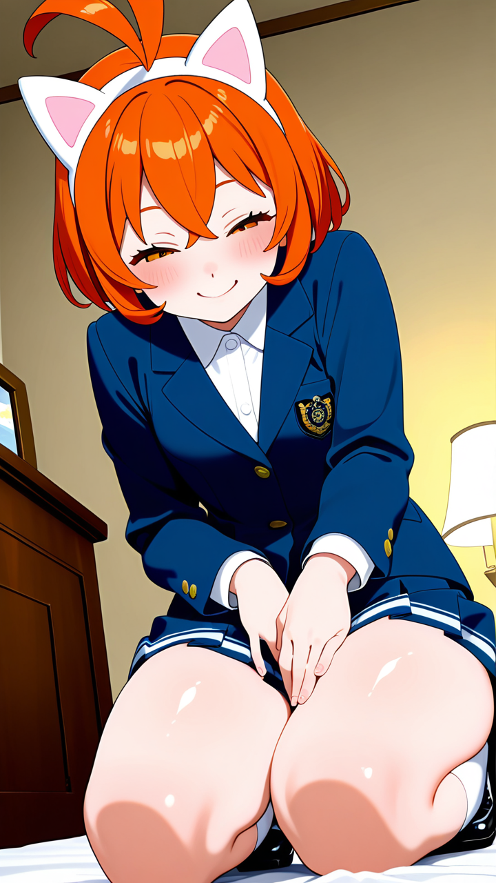 【エロ画像】オレンジアップ長身貧乳×オナニー・自慰_AI_アニメエロ画像