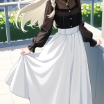 【エロ画像】プラチナブロンドロング編み込み×野外露出_AI_アニメエロ画像