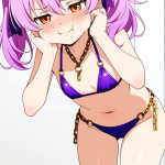 【エロ画像】ピンク髪ツインテール巨乳×貧乳・微乳_AI_アニメエロ画像