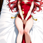 【エロ画像】赤髪お団子細身長身×オナニー・自慰_AI_アニメエロ画像