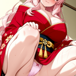 【エロ画像】金ピンクグラデーション巨乳ウェ×バイブ責め_AI_アニメエロ画像