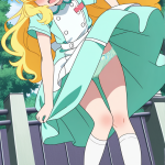 【エロ画像】金髪ウェーブロリナース×野外露出_AI_アニメエロ画像