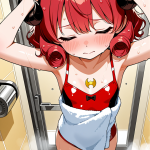 【エロ画像】赤髪くせ毛ショートロリ×お風呂・入浴_AI_アニメエロ画像