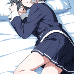 【エロ画像】グレー外ハネボブむっちり小柄×寝起き・パジャマ_AI_アニメエロ画像