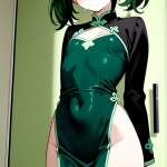 【エロ画像】黒髪グラデツインテール小柄むっ×貧乳・微乳_AI_アニメエロ画像