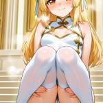 【エロ画像】金髪グラデーション貧乳小柄×おしっこ・放尿_AI_アニメエロ画像