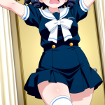 【エロ画像】水色サイドテールむっちり×美少女エロ_AI_アニメエロ画像