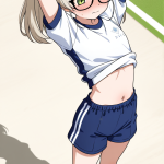 【エロ画像】プラチナブロンドツインテール貧×体操服・ブルマ_AI_アニメエロ画像