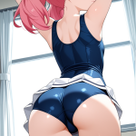 【エロ画像】ピンク髪ロールツインテール長身×バック・後背位_AI_アニメエロ画像