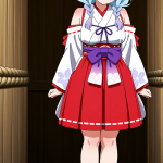 【エロ画像】水色ツインおさげむっちり巫女×縛り・拘束_AI_アニメエロ画像