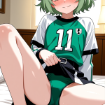 【エロ画像】白髪くせ毛ショート長身貧乳×くぱぁ・大開脚_AI_アニメエロ画像