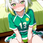 【エロ画像】ライム色サイドテール小柄むっち×くぱぁ・大開脚_AI_アニメエロ画像
